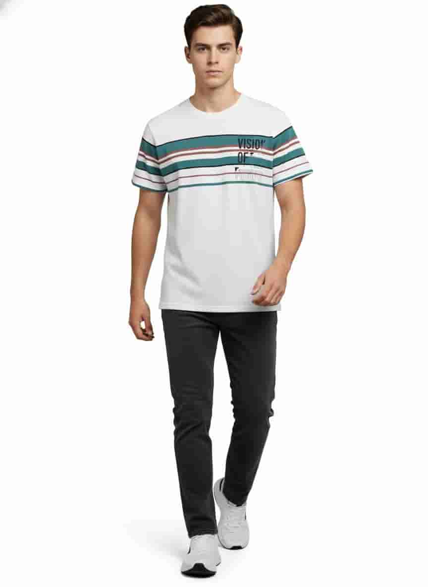 Men's Striped Athletic T-Shirt