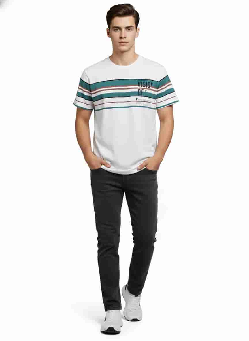 Men's Striped Athletic T-Shirt