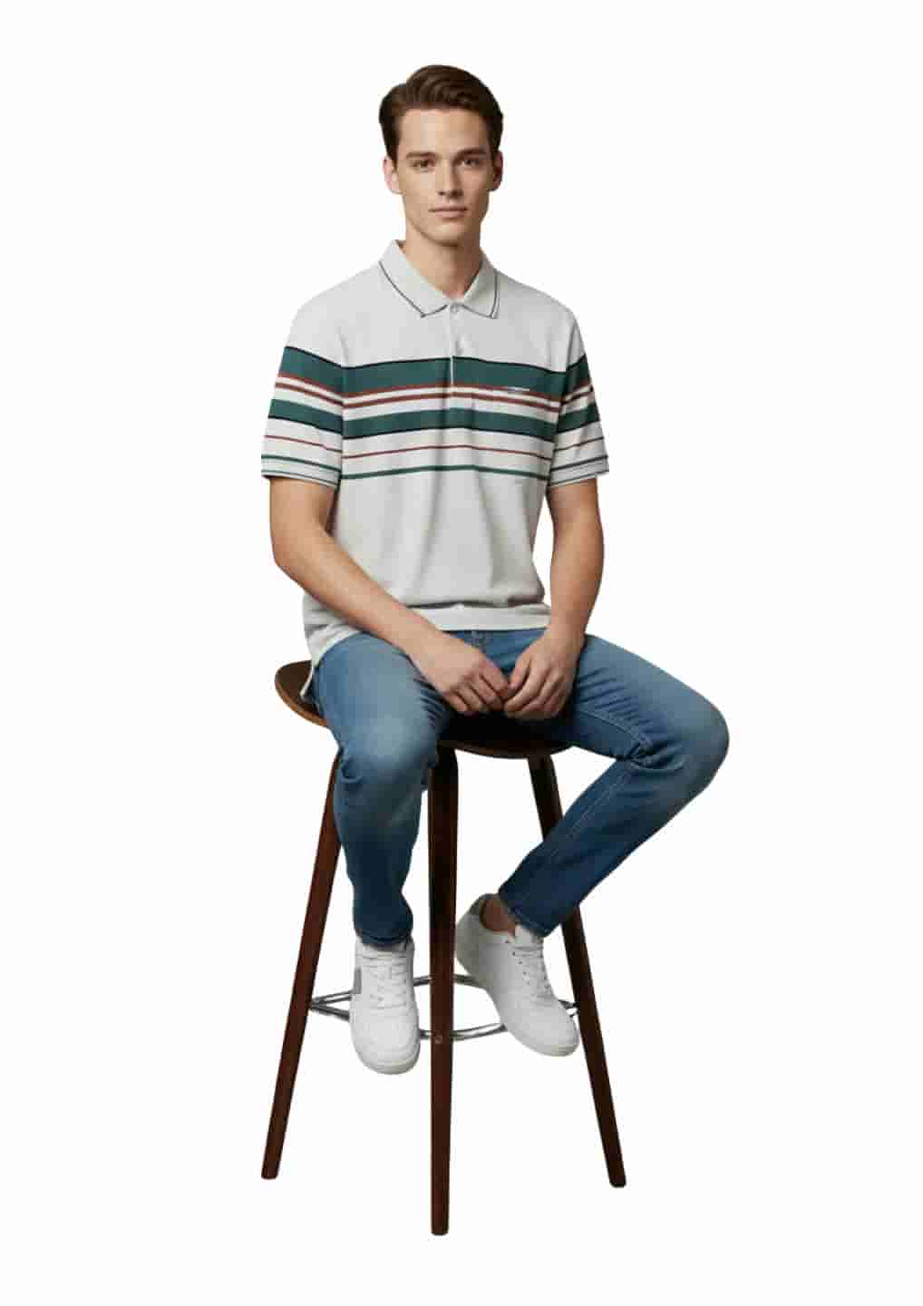 Men's Striped Athletic T-Shirt