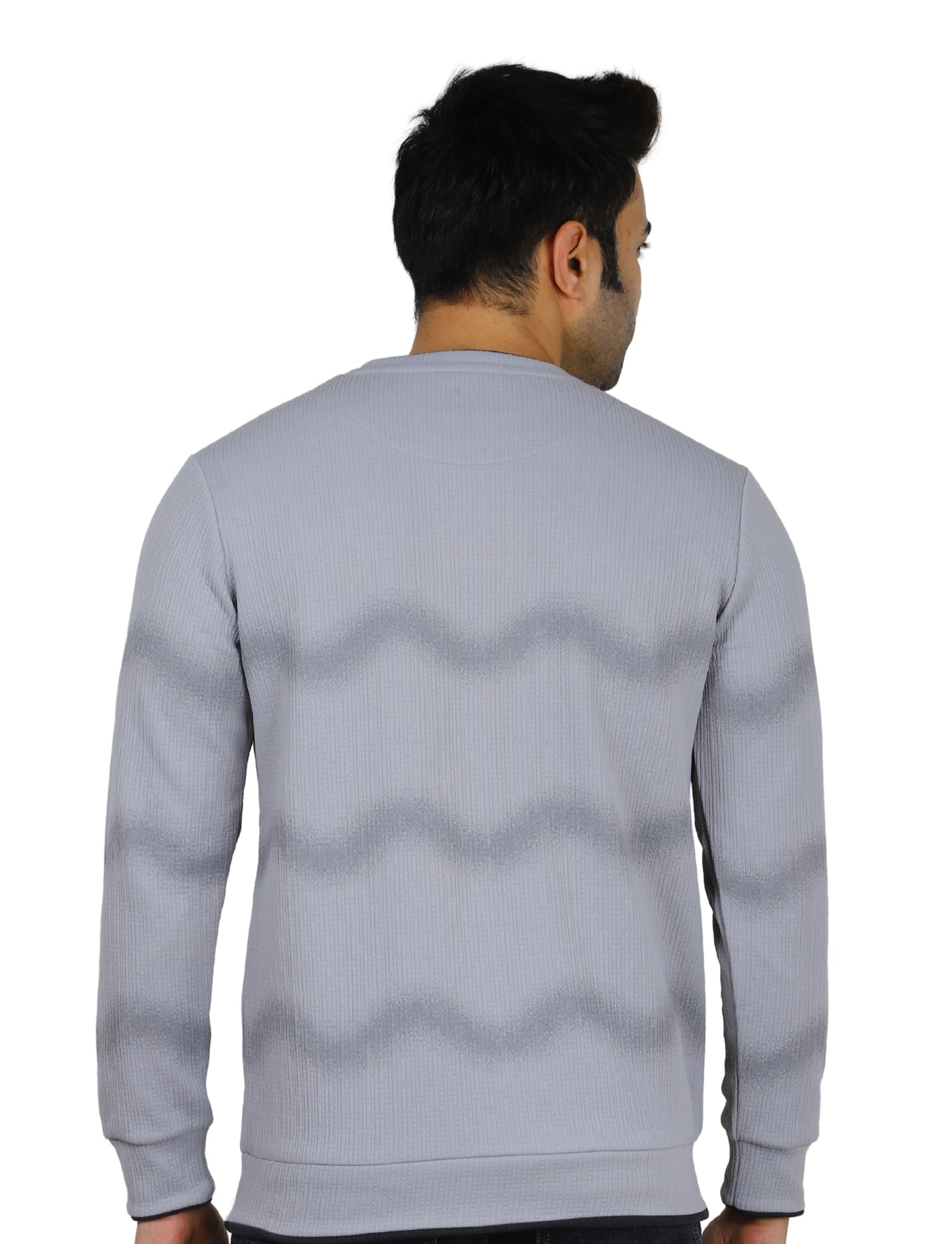 Men's Stone Grey Pullover Sweatshirt Full Sleeve Concrete Crew Neck