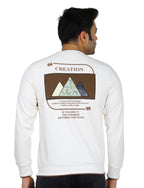 Men's Sweatshirt Mountain Crest Pullover Full Sleeve Crew Neck White