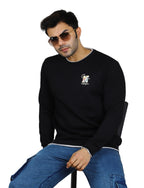Men's Sweatshirt Full Sleeve Pullover Contrast Urban Edge Crew neck Black
