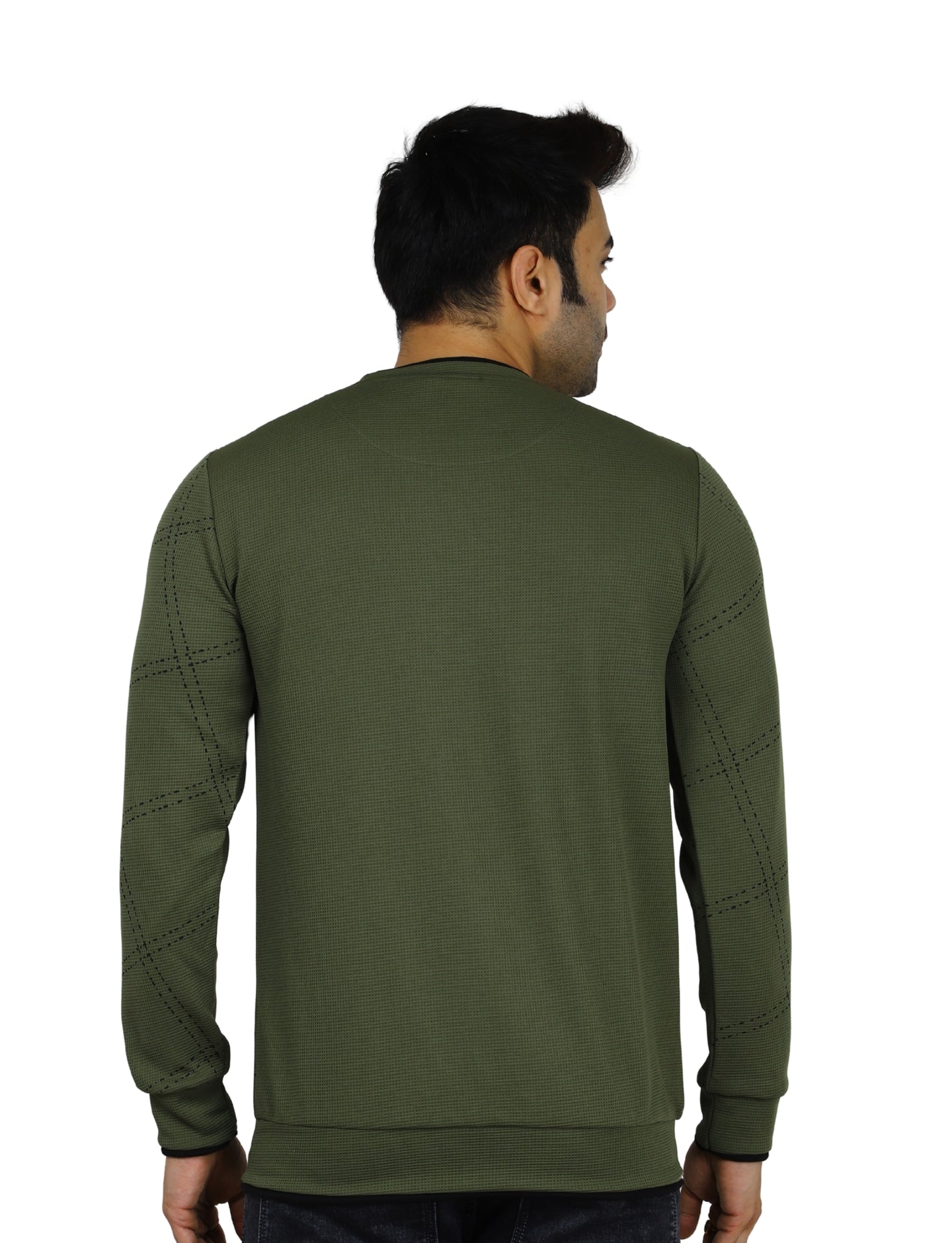 Men's Sweatshirt Full Sleeve Urban Camo Pullover Crew Neck Winter Wear Green