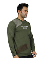 Men's Sweatshirt Full Sleeve Urban Camo Pullover Crew Neck Winter Wear Green