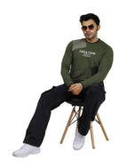 Men's Sweatshirt Full Sleeve Urban Camo Pullover Crew Neck Winter Wear Green