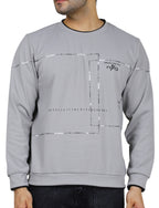 Men’s Gridlock Sweatshirt Full Sleeve Crew Neck Pullover for Casual Winter Wear Grey