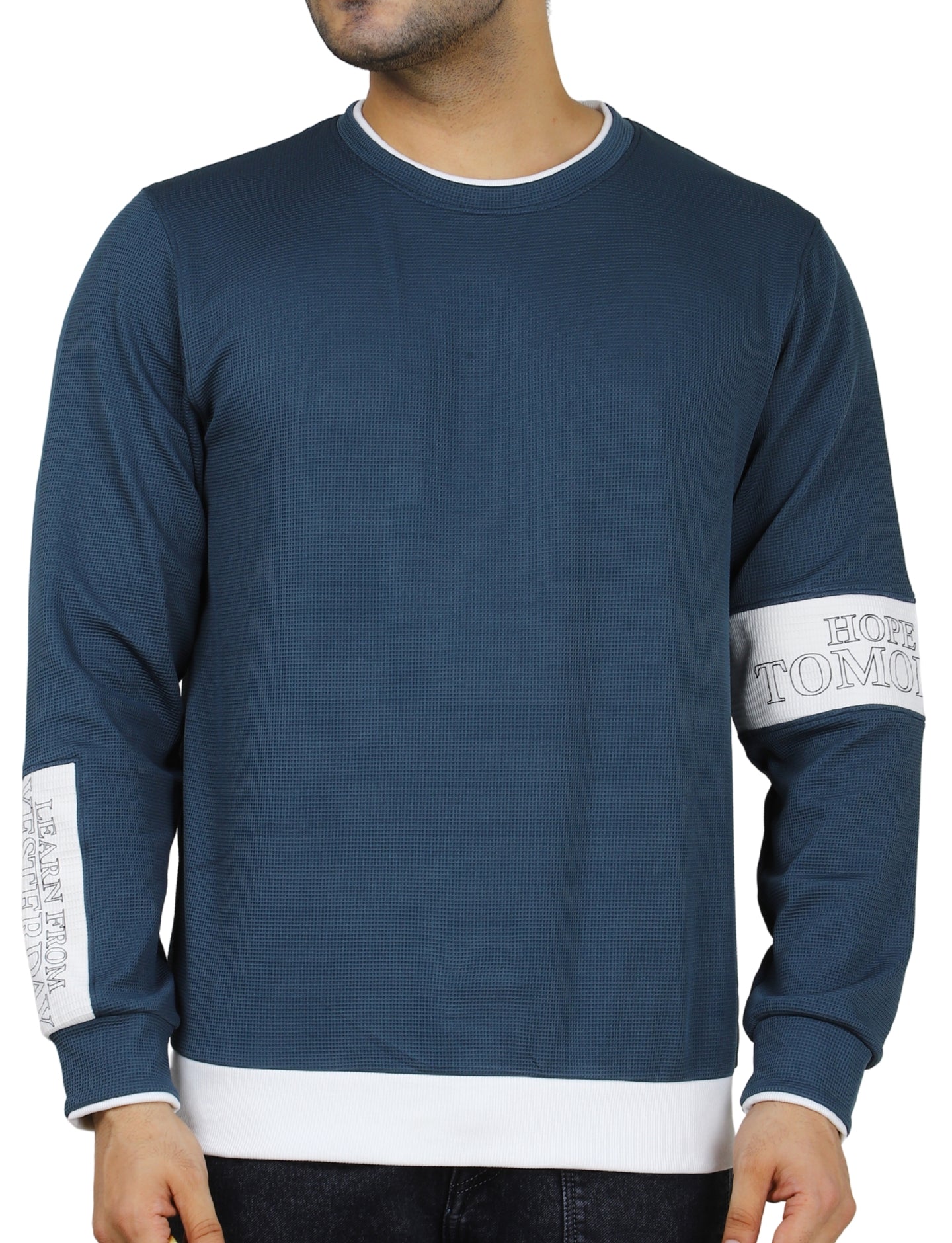 Men's Pacific Crew-Neck Pullover Sweatshirt with White Accents