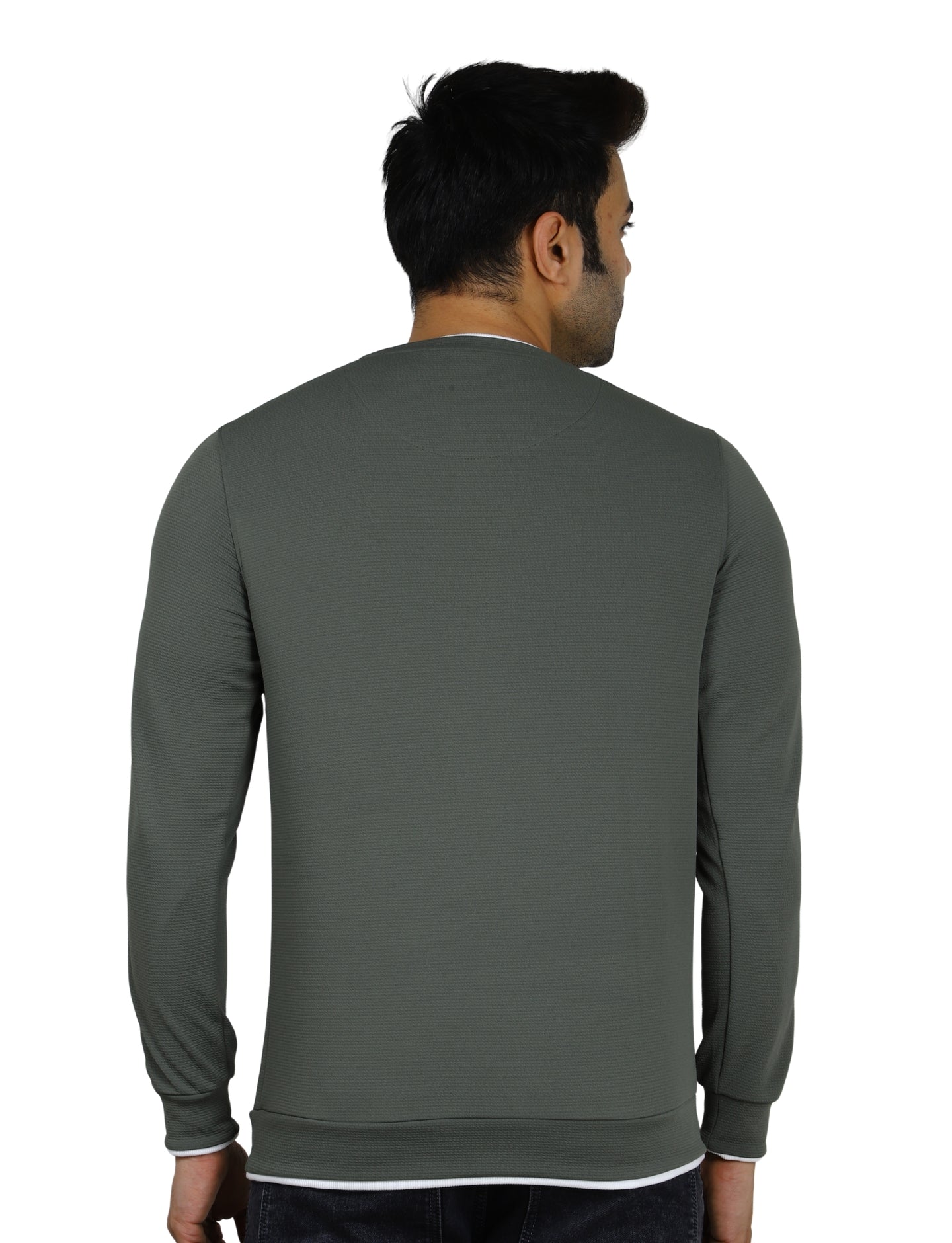Men's Sweatshirt Full Sleeve Pullover Urban Crew Neck Grey