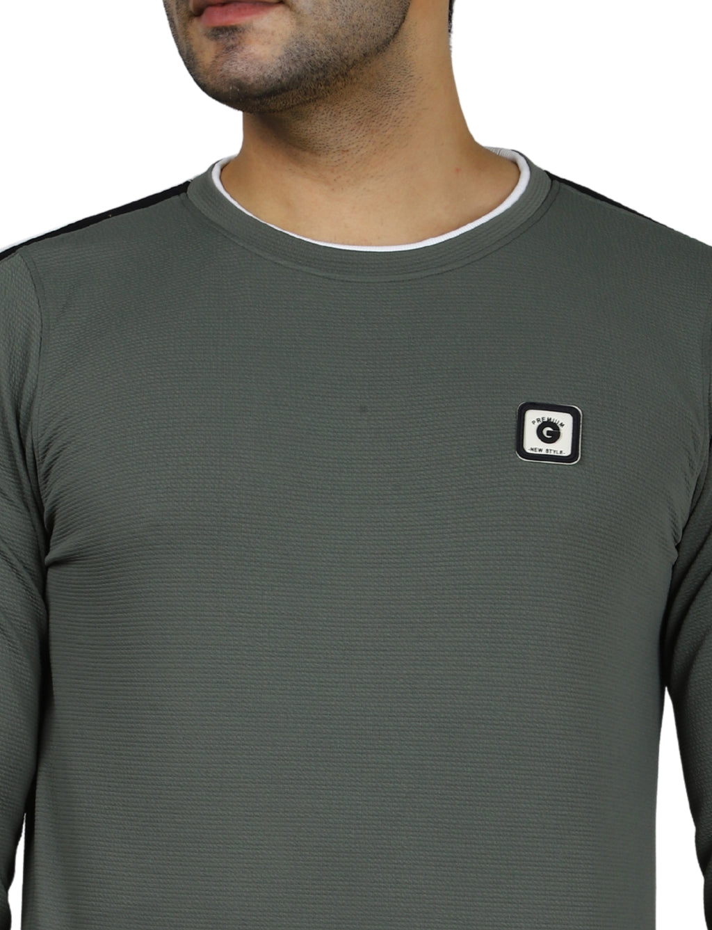 Men's Sweatshirt Full Sleeve Pullover Urban Crew Neck Grey