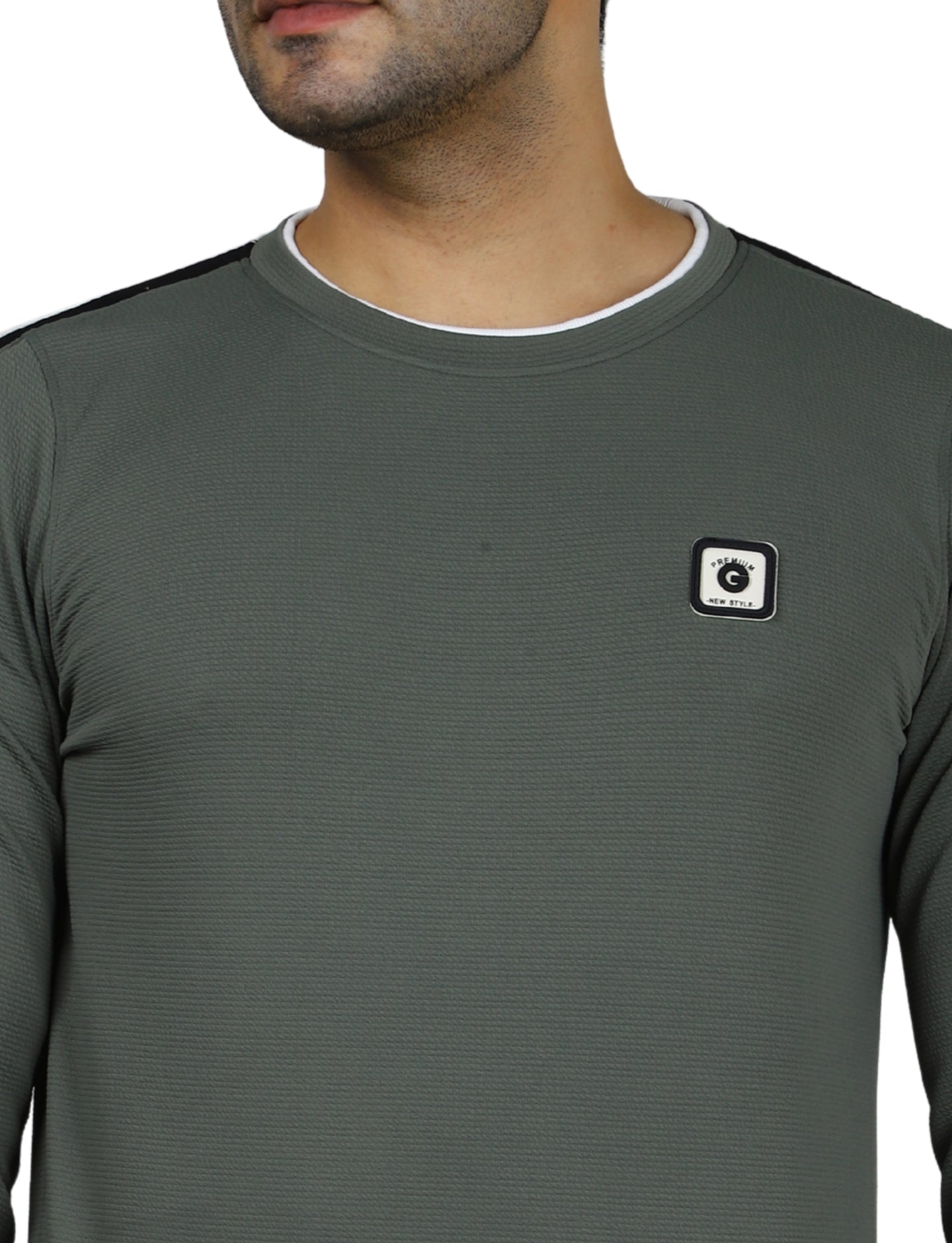 Men's Sweatshirt Full Sleeve Pullover Urban Crew Neck Grey