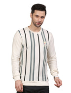 Men’s Sweatshirt Full Sleeve Crew Neck Stripe Line Drive Pullover Black