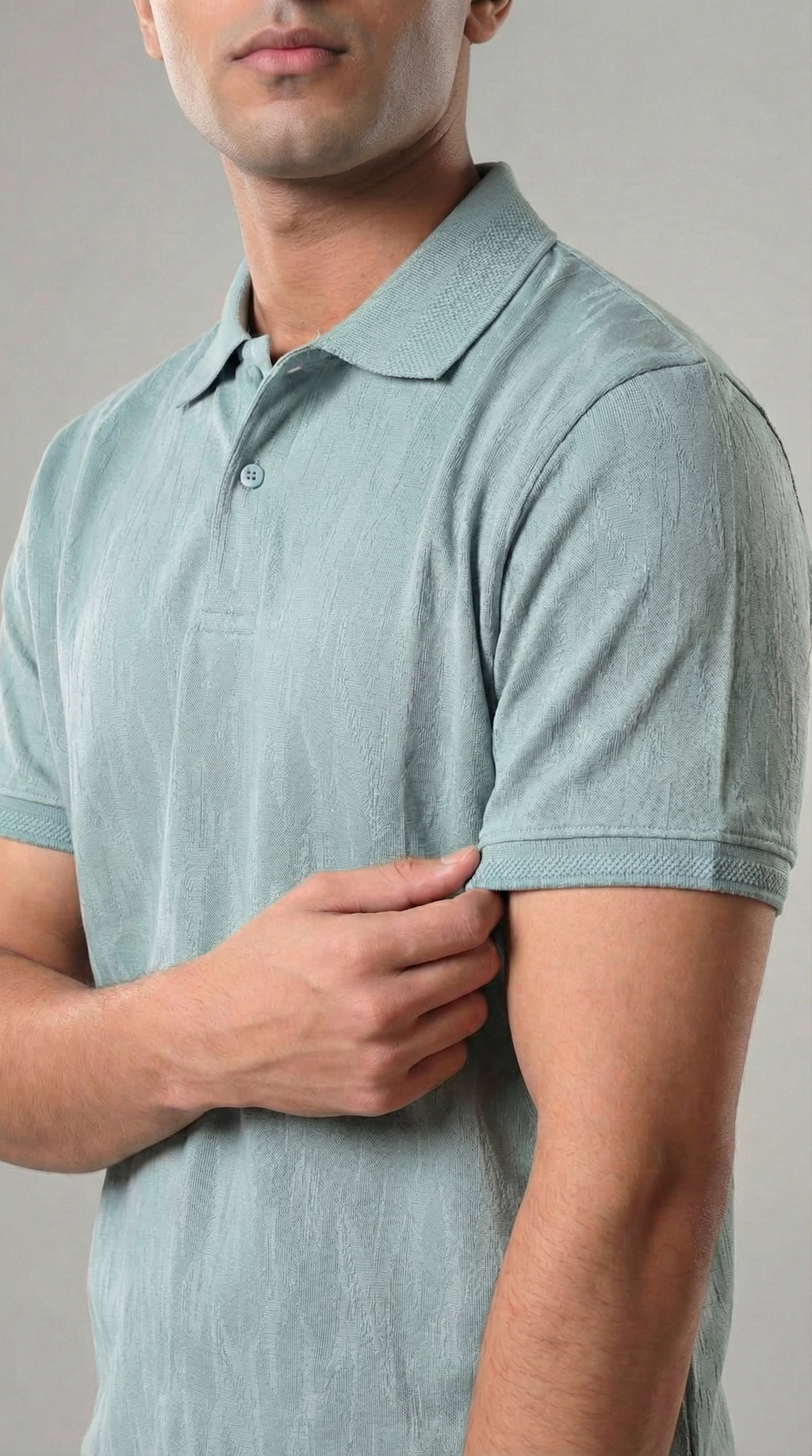 Texture Polo sky blue