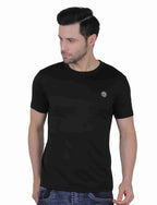 Men's Organic Cotton Crew Neck T-Shirt with Compass Logo Patch