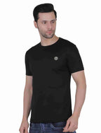 Men's Organic Cotton Crew Neck T-Shirt with Compass Logo Patch