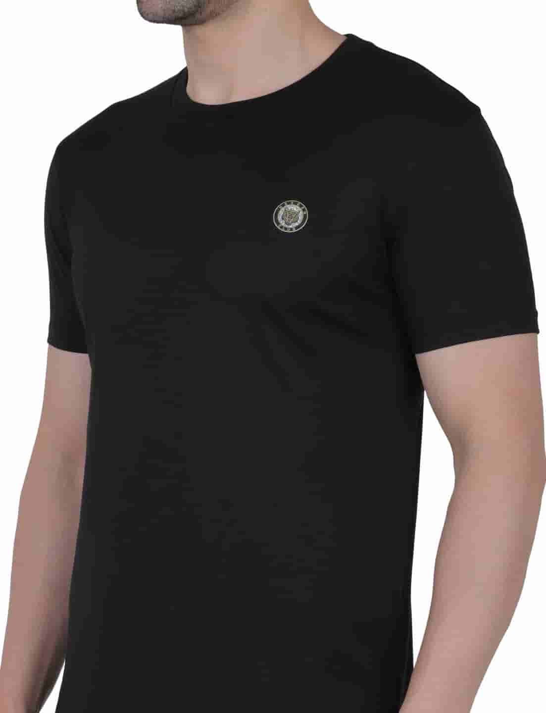 Men's Organic Cotton Crew Neck T-Shirt with Compass Logo Patch