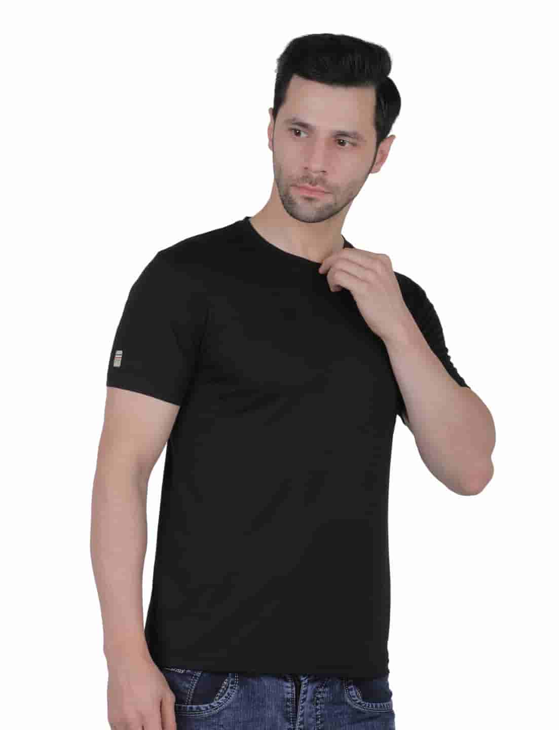Men's Organic Cotton Crew Neck T-Shirt with Compass Logo Patch