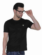 Men's Organic Cotton Crew Neck T-Shirt with Compass Logo Patch
