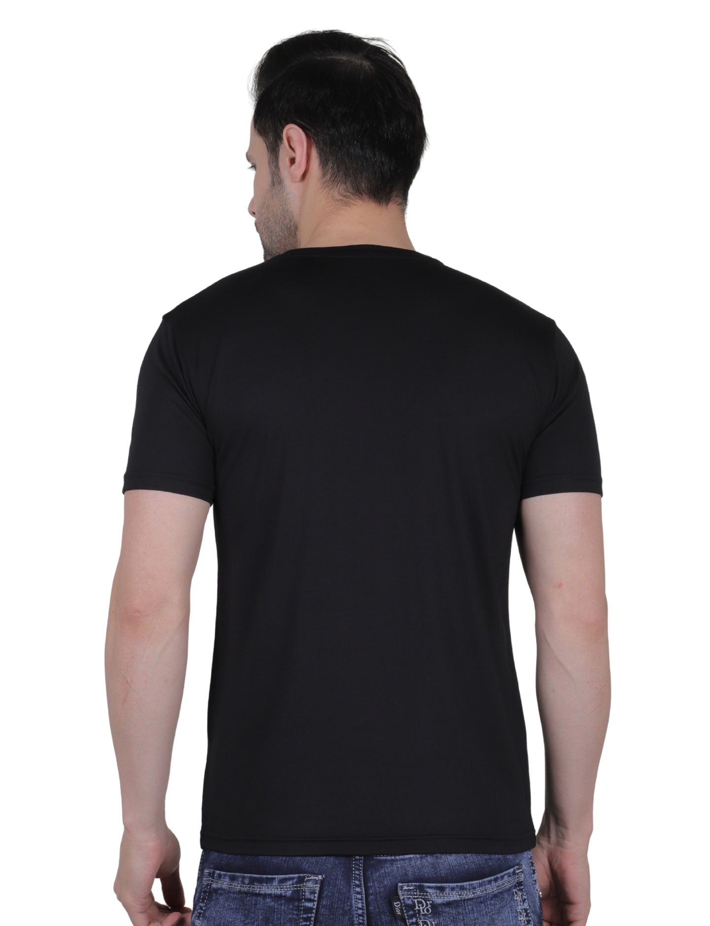 Men's Organic Cotton Crew Neck T-Shirt with Compass Logo Patch
