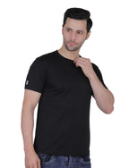 Men's Organic Cotton Crew Neck T-Shirt with Compass Logo Patch