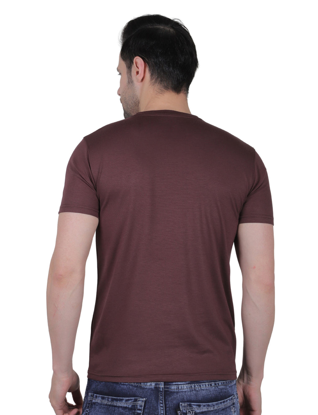 Men's Organic Cotton Crew Neck T-Shirt with Compass Logo Patch