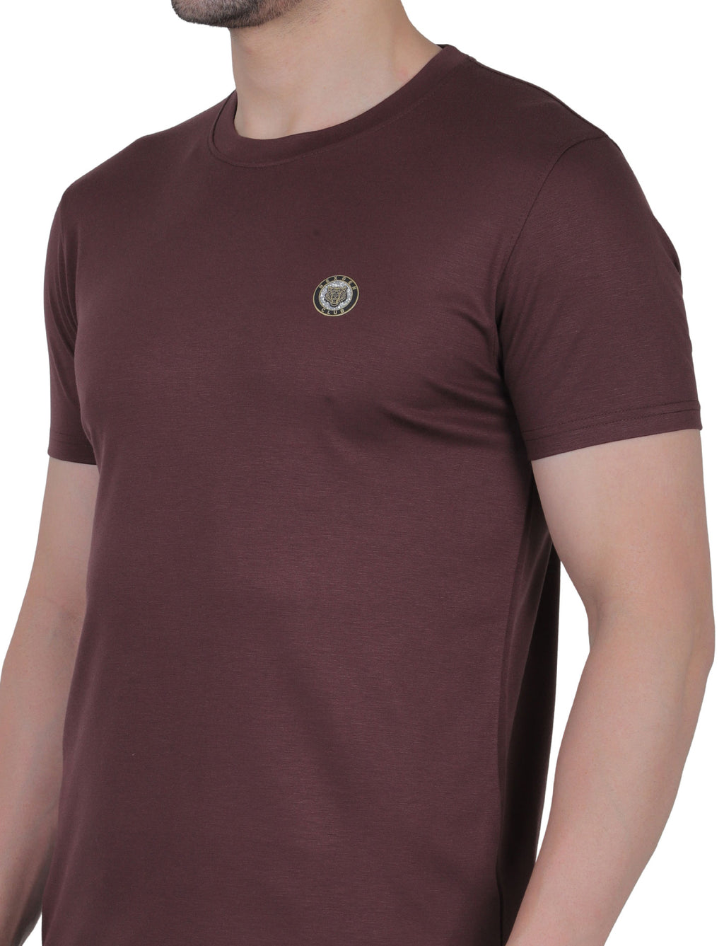 Men's Organic Cotton Crew Neck T-Shirt with Compass Logo Patch