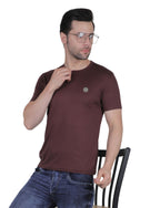 Men's Organic Cotton Crew Neck T-Shirt with Compass Logo Patch