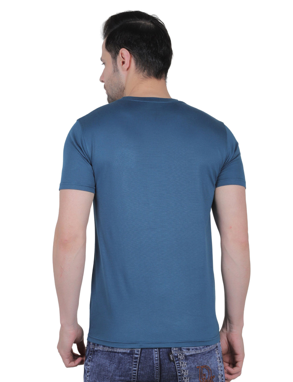 Men's Organic Cotton Crew Neck T-Shirt with Compass Logo Patch