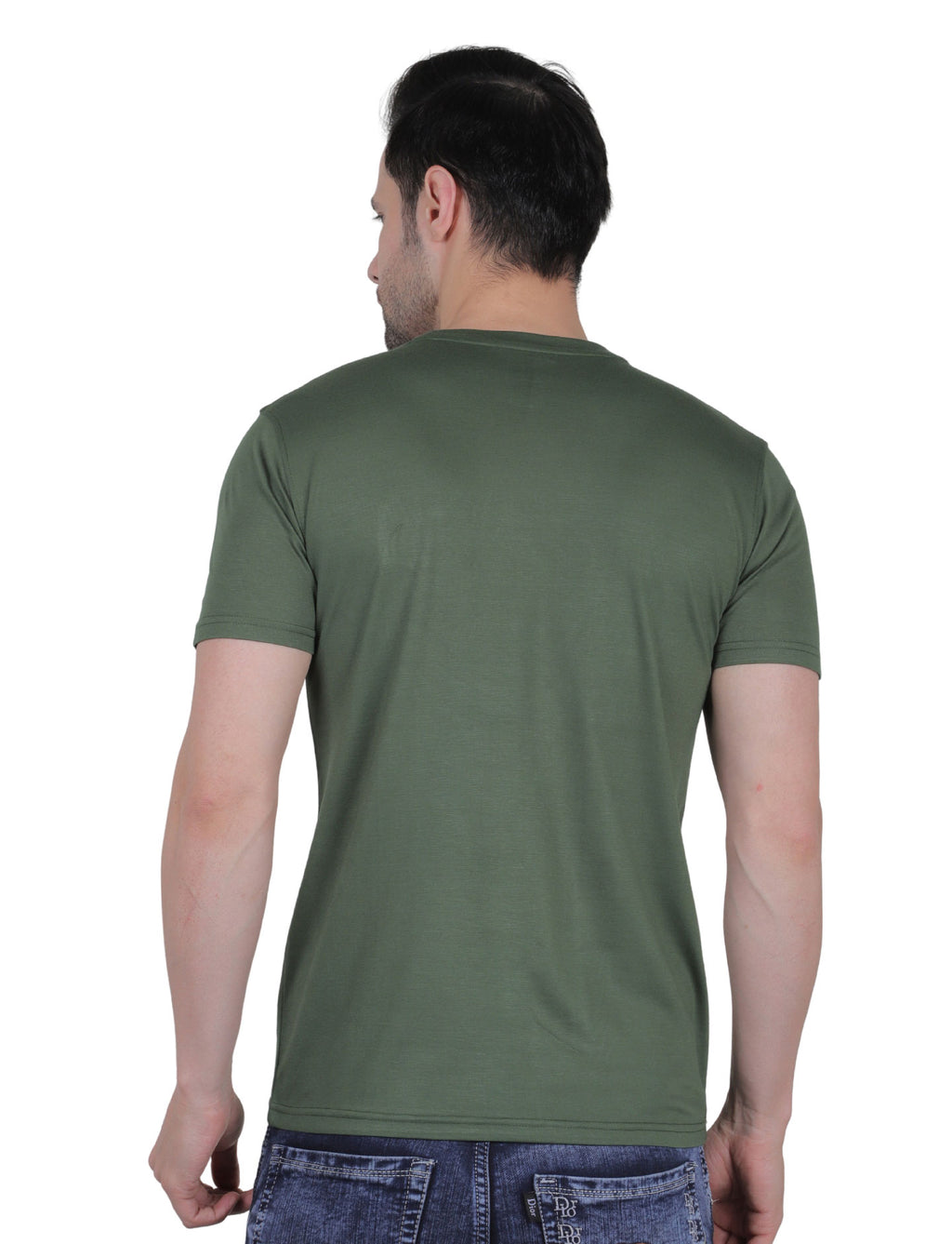 Men's Organic Cotton Crew Neck T-Shirt with Compass Logo Patch