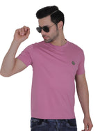 Men's Organic Cotton Crew Neck T-Shirt with Compass Logo Patch MESA ROSE