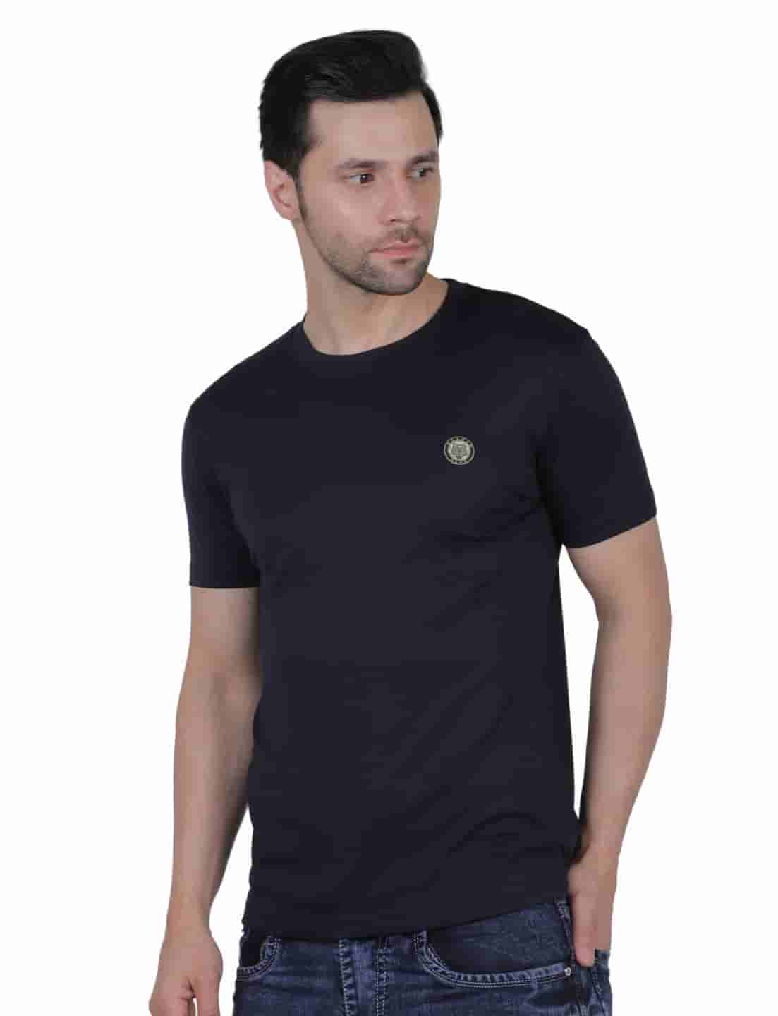 Men's Organic Cotton Crew Neck T-Shirt with Compass Logo Patch