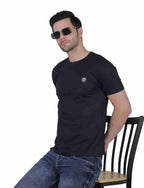 Men's Organic Cotton Crew Neck T-Shirt with Compass Logo Patch