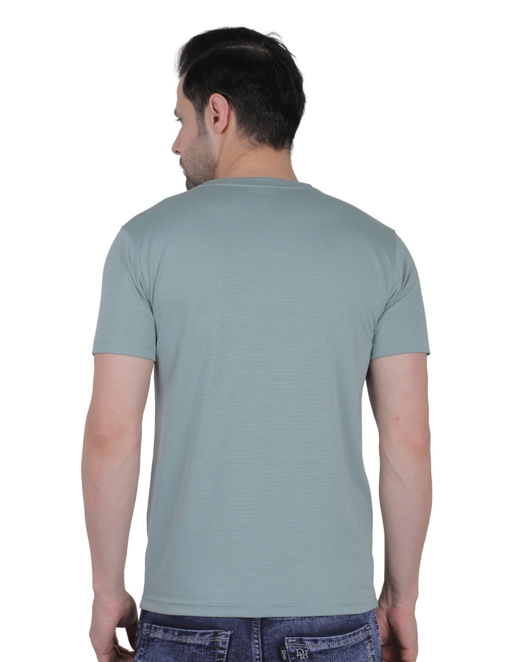 Men's Organic Cotton Crew Neck T-Shirt with Compass Logo Patch