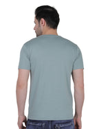 Men's Organic Cotton Crew Neck T-Shirt with Compass Logo Patch SAGE GREEN