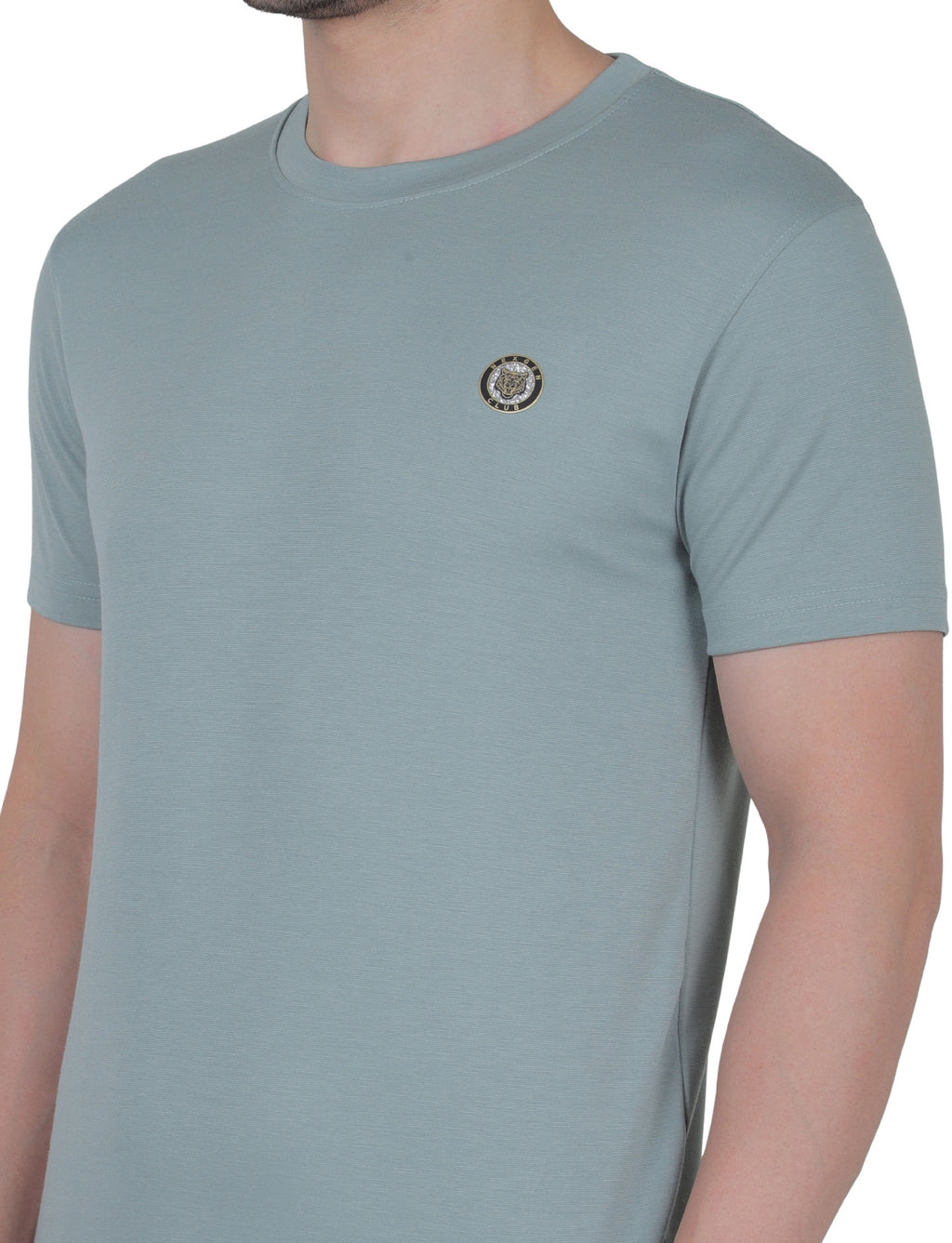 Men's Organic Cotton Crew Neck T-Shirt with Compass Logo Patch