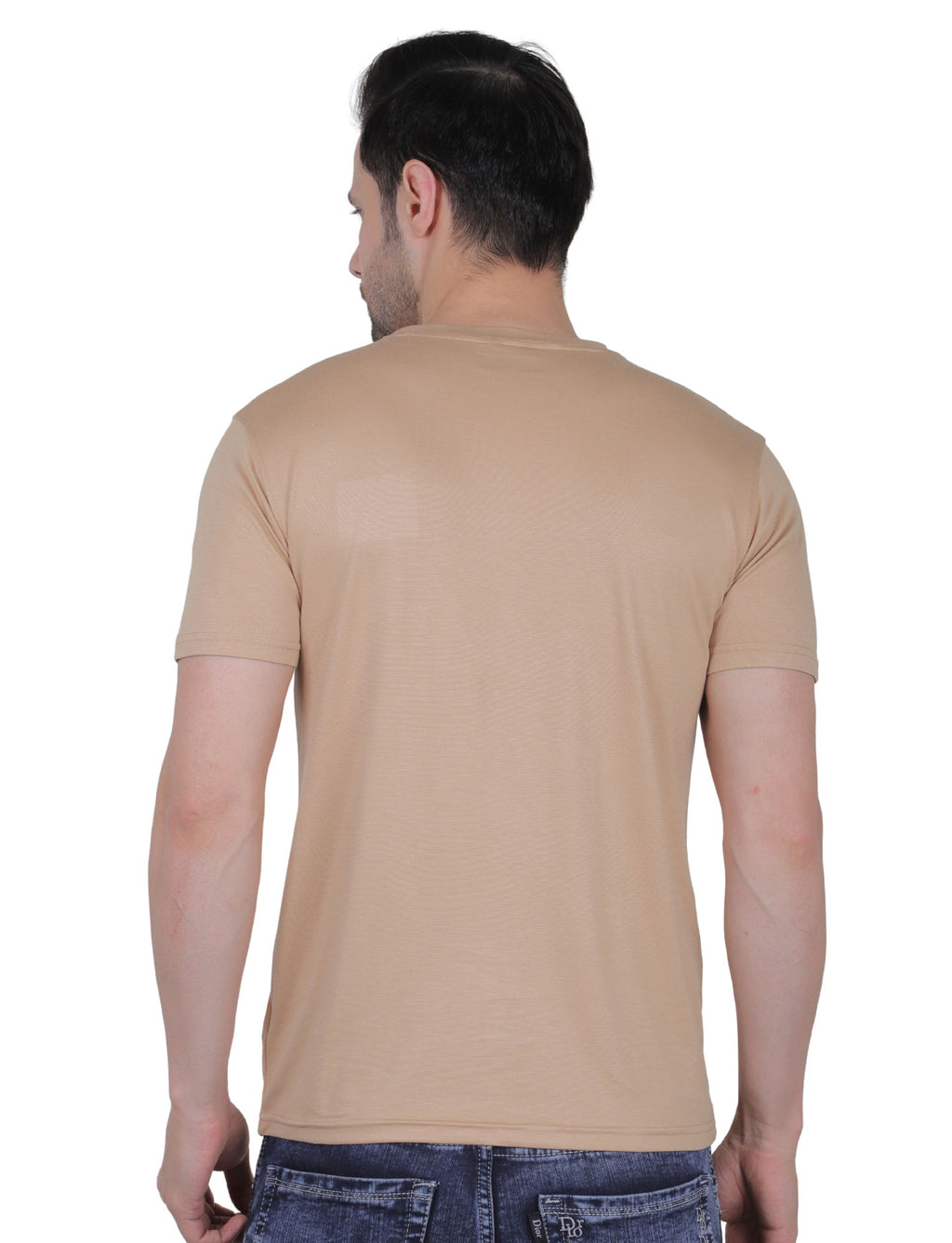 Men's Organic Cotton Crew Neck T-Shirt with Compass Logo Patch
