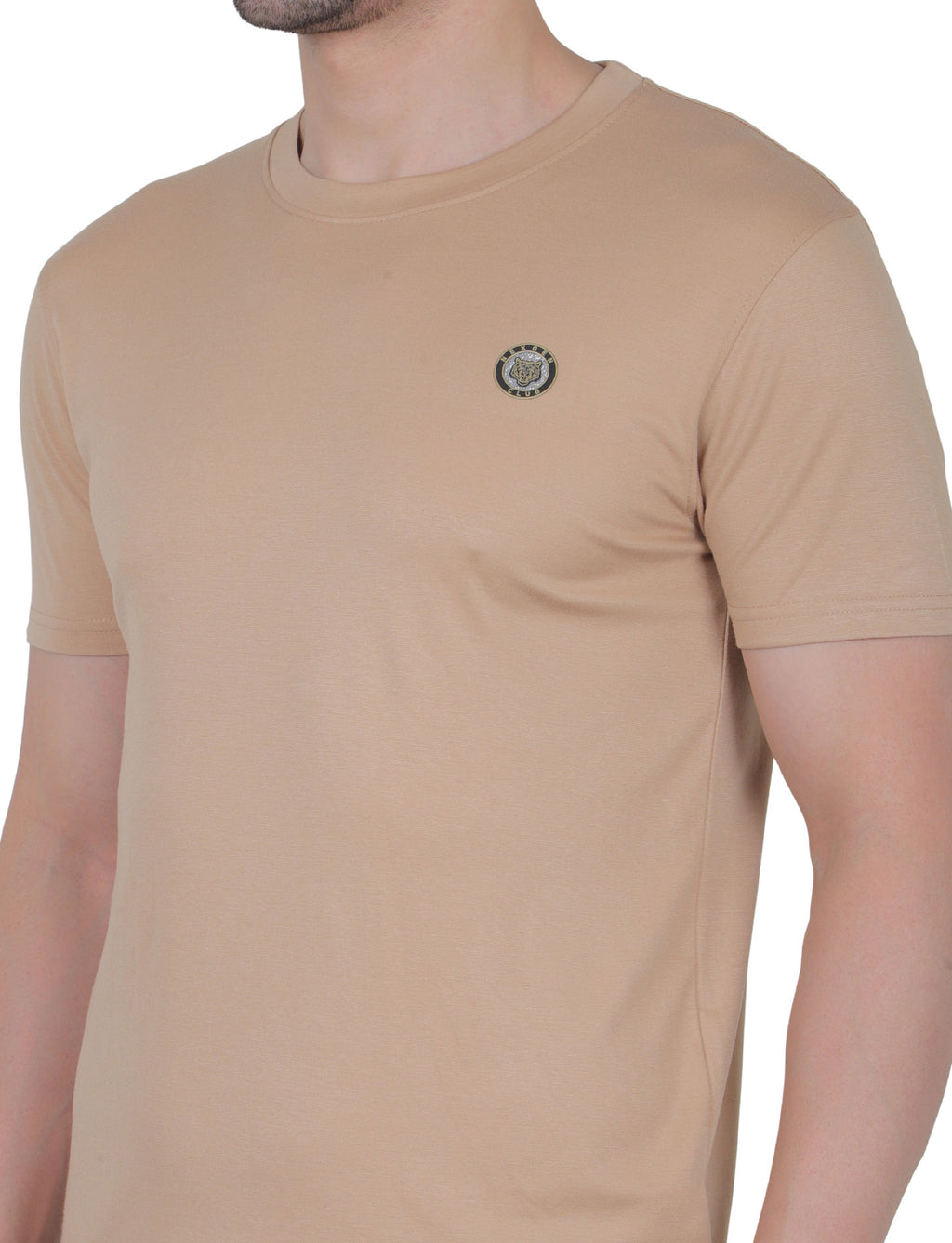 Men's Organic Cotton Crew Neck T-Shirt with Compass Logo Patch