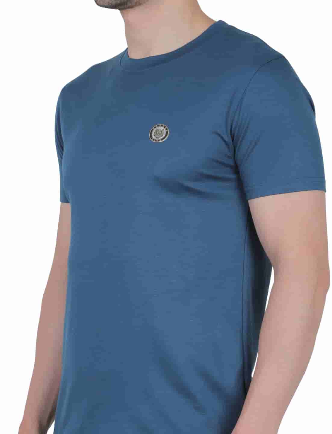 Men's Organic Cotton Crew Neck T-Shirt with Compass Logo Patch