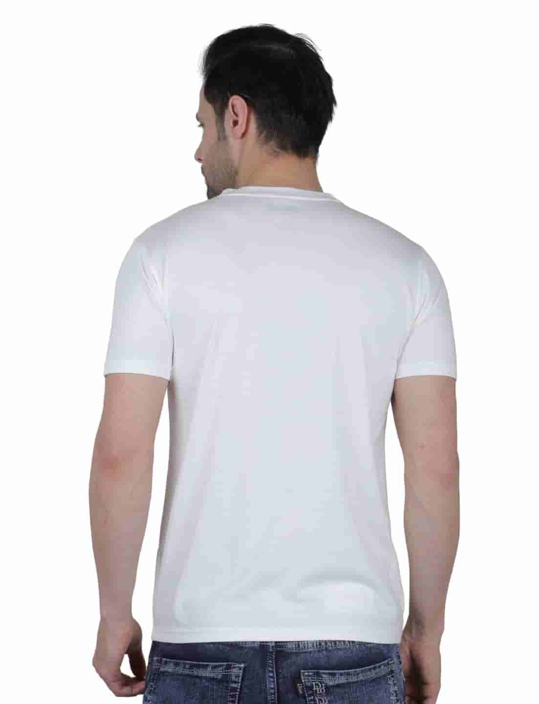 Men's Organic Cotton Crew Neck T-Shirt with Compass Logo Patch