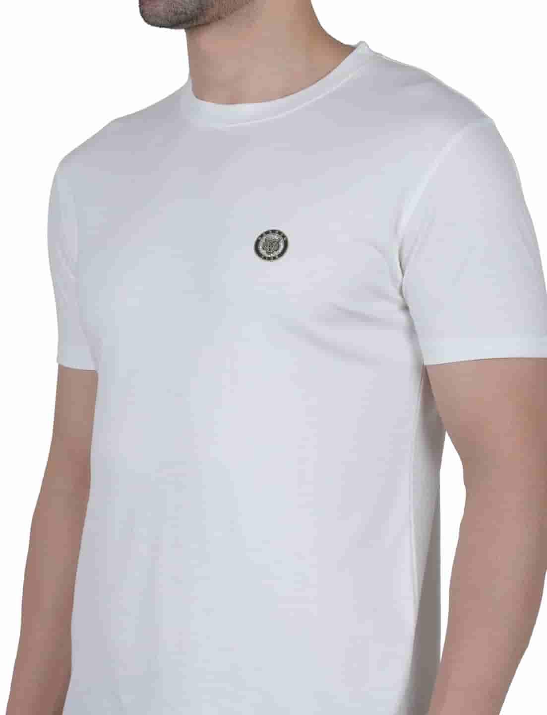 Men's Organic Cotton Crew Neck T-Shirt with Compass Logo Patch