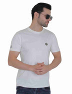 Men's Organic Cotton Crew Neck T-Shirt with Compass Logo Patch