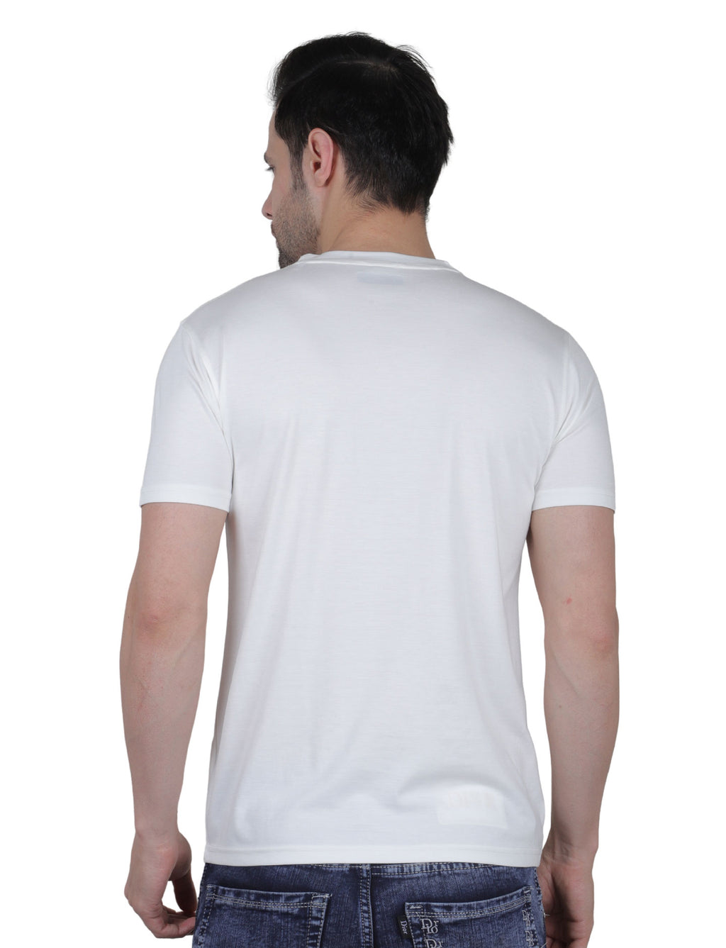 Men's Organic Cotton Crew Neck T-Shirt with Compass Logo Patch