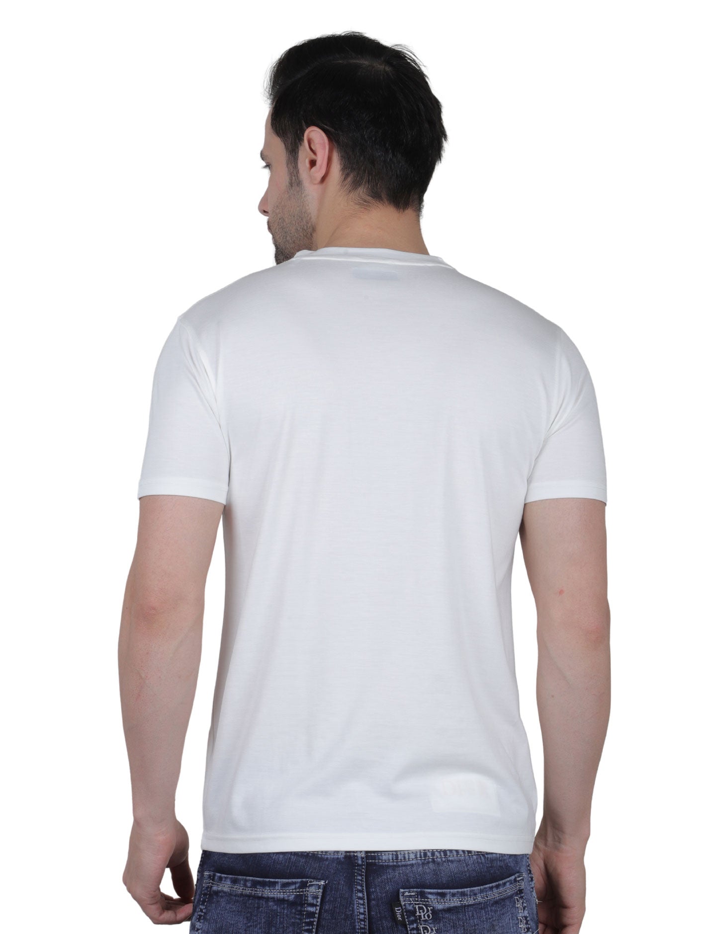 Men's Organic Cotton Crew Neck T-Shirt with Compass Logo Patch