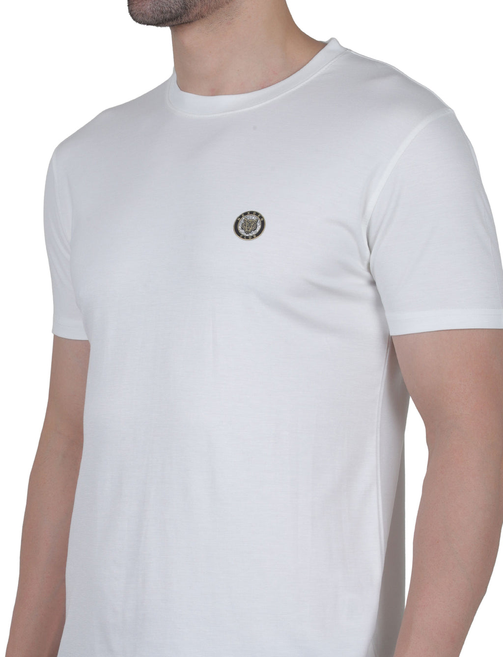 Men's Organic Cotton Crew Neck T-Shirt with Compass Logo Patch