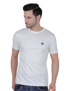 Men's Organic Cotton Crew Neck T-Shirt with Compass Logo Patch