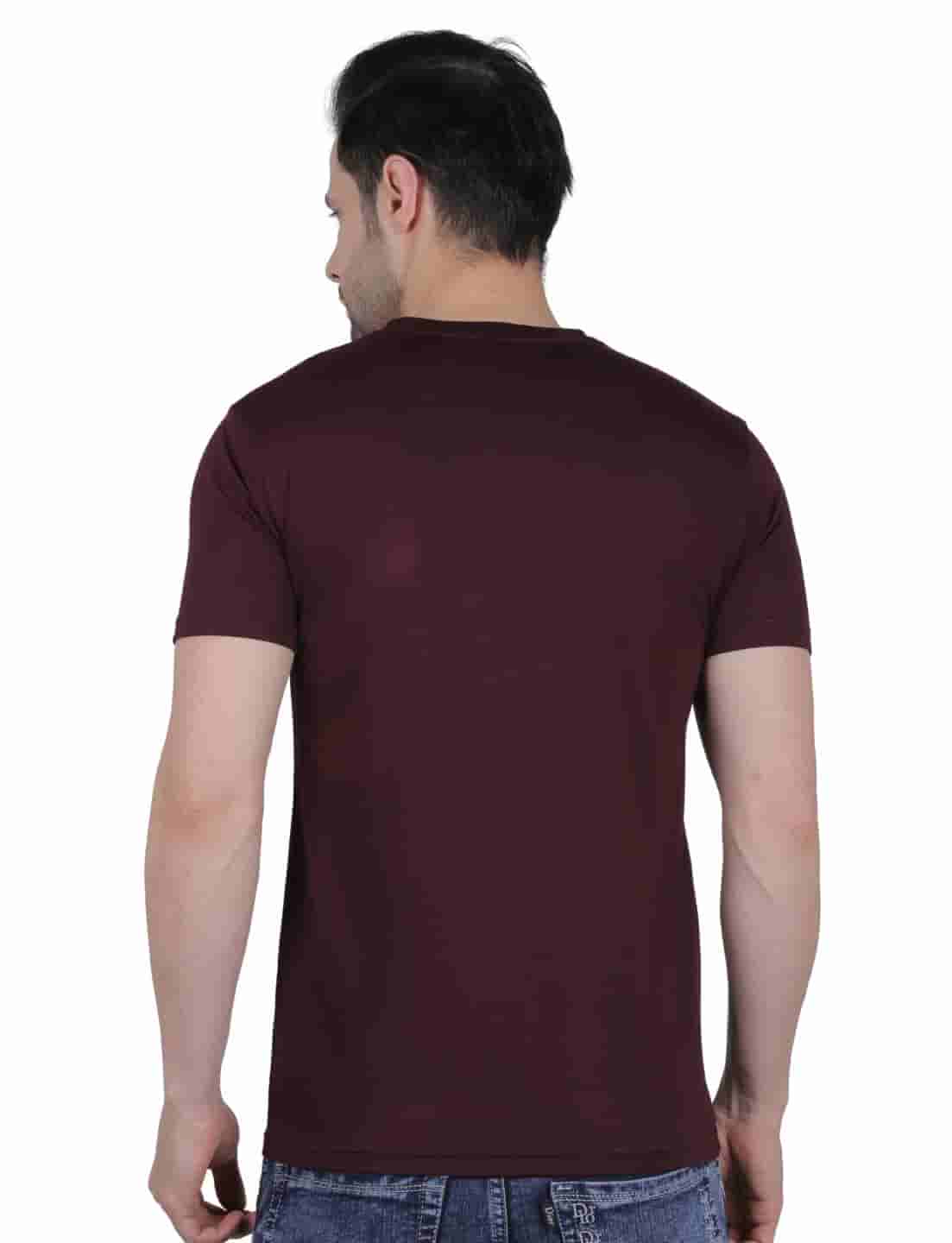 Men's Organic Cotton Crew Neck T-Shirt with Compass Logo Patch