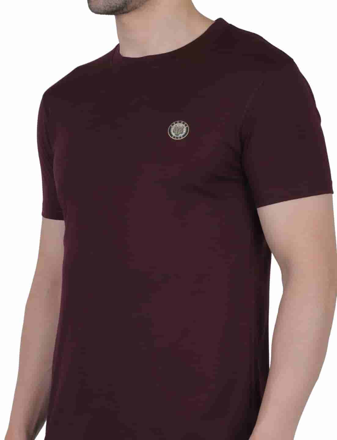 Men's Organic Cotton Crew Neck T-Shirt with Compass Logo Patch