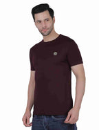 Men's Organic Cotton Crew Neck T-Shirt with Compass Logo Patch