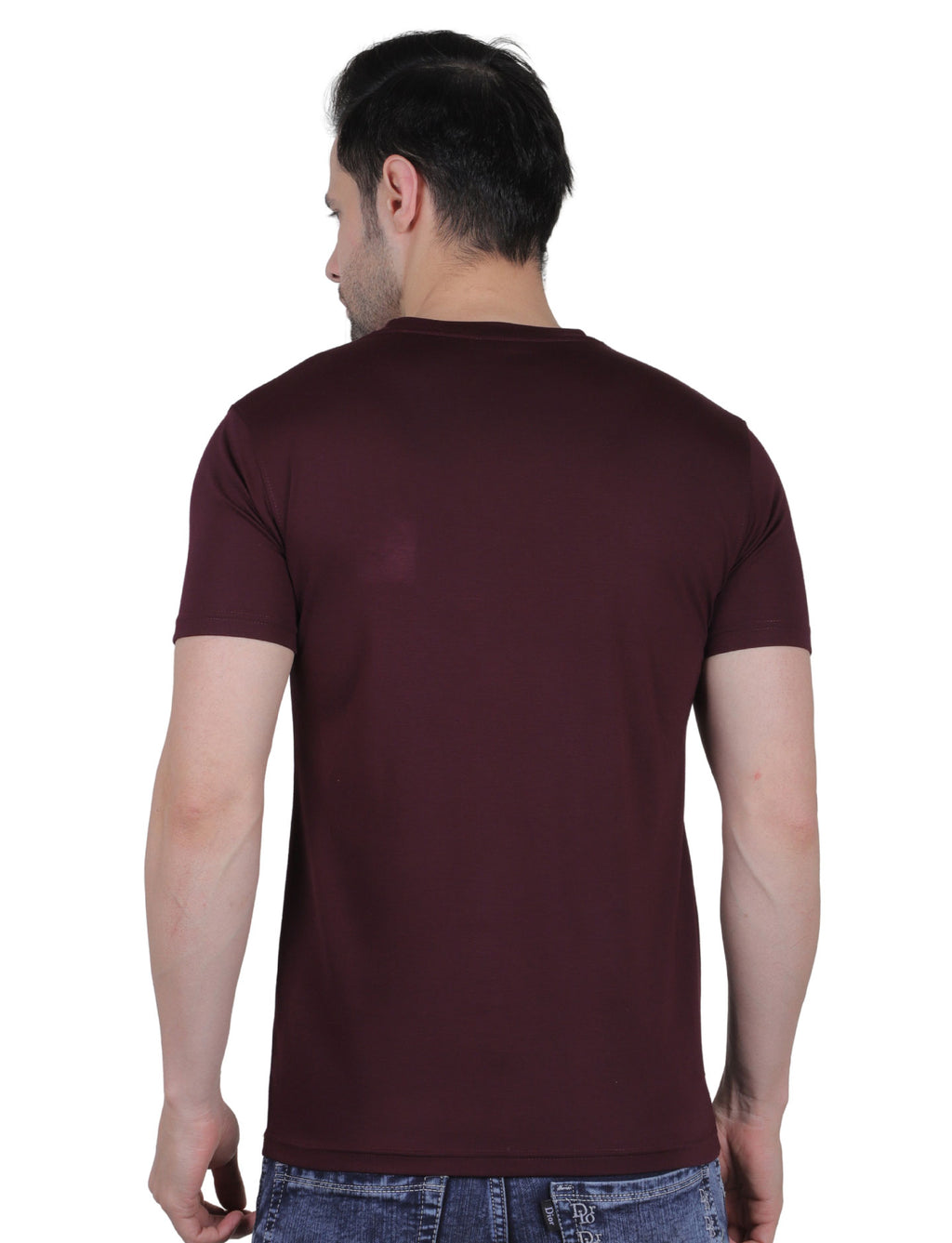 Men's Organic Cotton Crew Neck T-Shirt with Compass Logo Patch