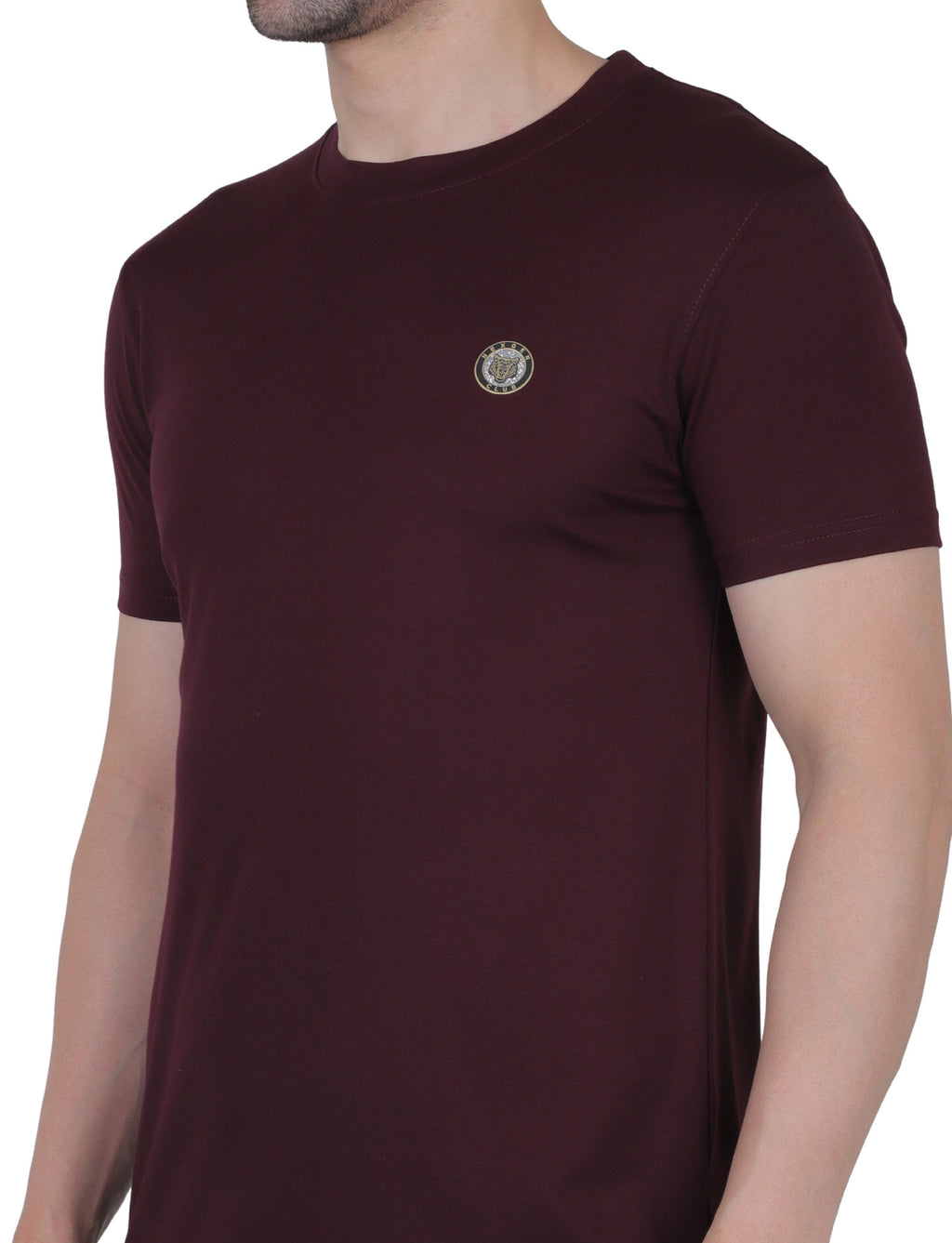 Men's Organic Cotton Crew Neck T-Shirt with Compass Logo Patch