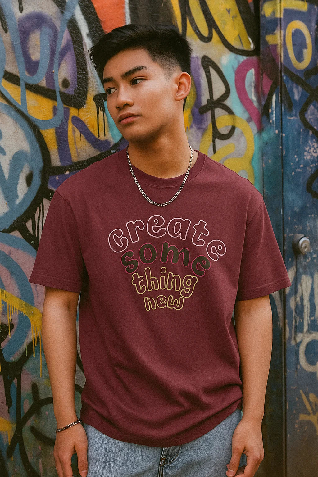 Wine Oversized Graphic Tee - Unisex